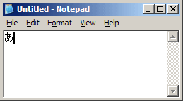 あ pada Notepad
