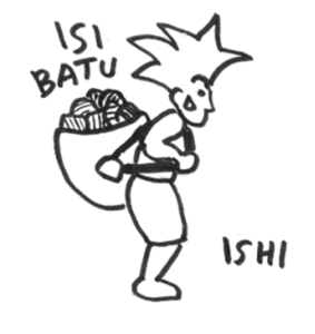 Nemonik \"ishi\" ke \"batu\" - bawa ransel ishi batu (isi batu)