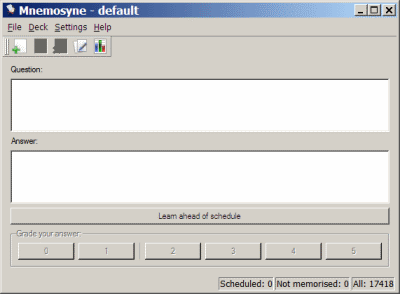 Antarmuka utama Mnemosyne